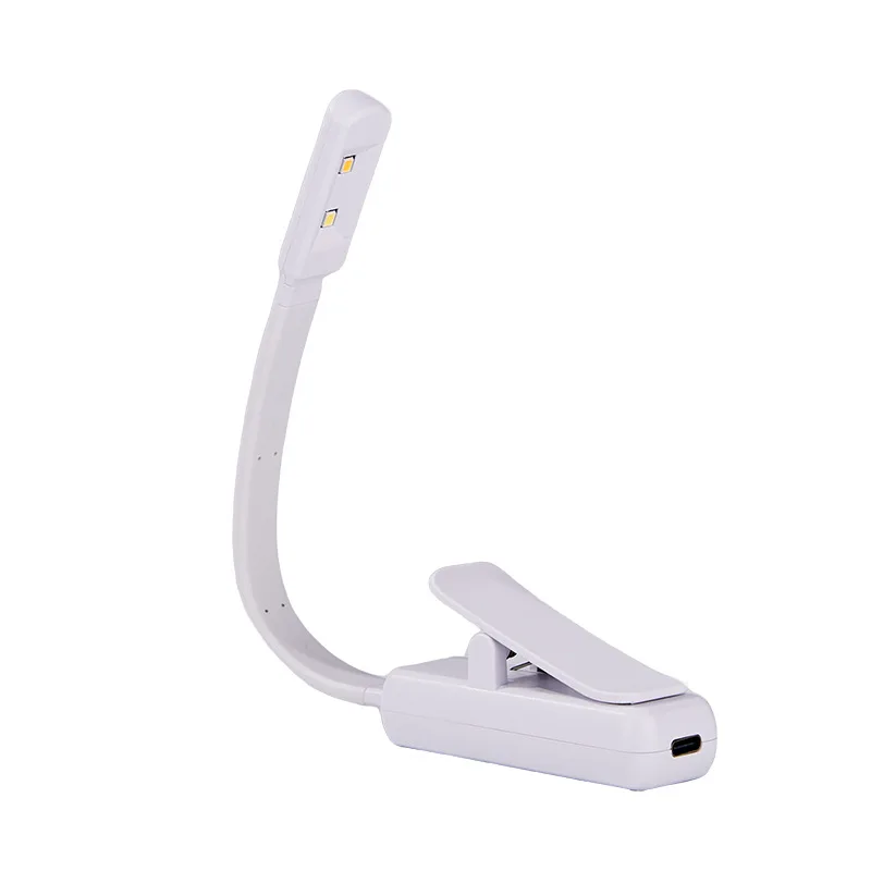 Portable Rechargeable LED Book Light with Clamps for Camping, Travel, and Study