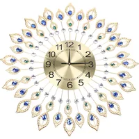 Wall Clocks Crystal Modern Elegant Design with Dial Arabic Numberals Non-Ticking Silent Shining Round Decorative Wall Clocks - Image 2