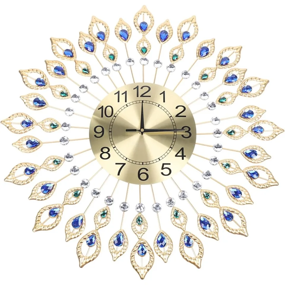 Elegant Crystal Round Silent Wall Clock