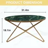 Round Coffee Table with Green Faux Marble Top 2
