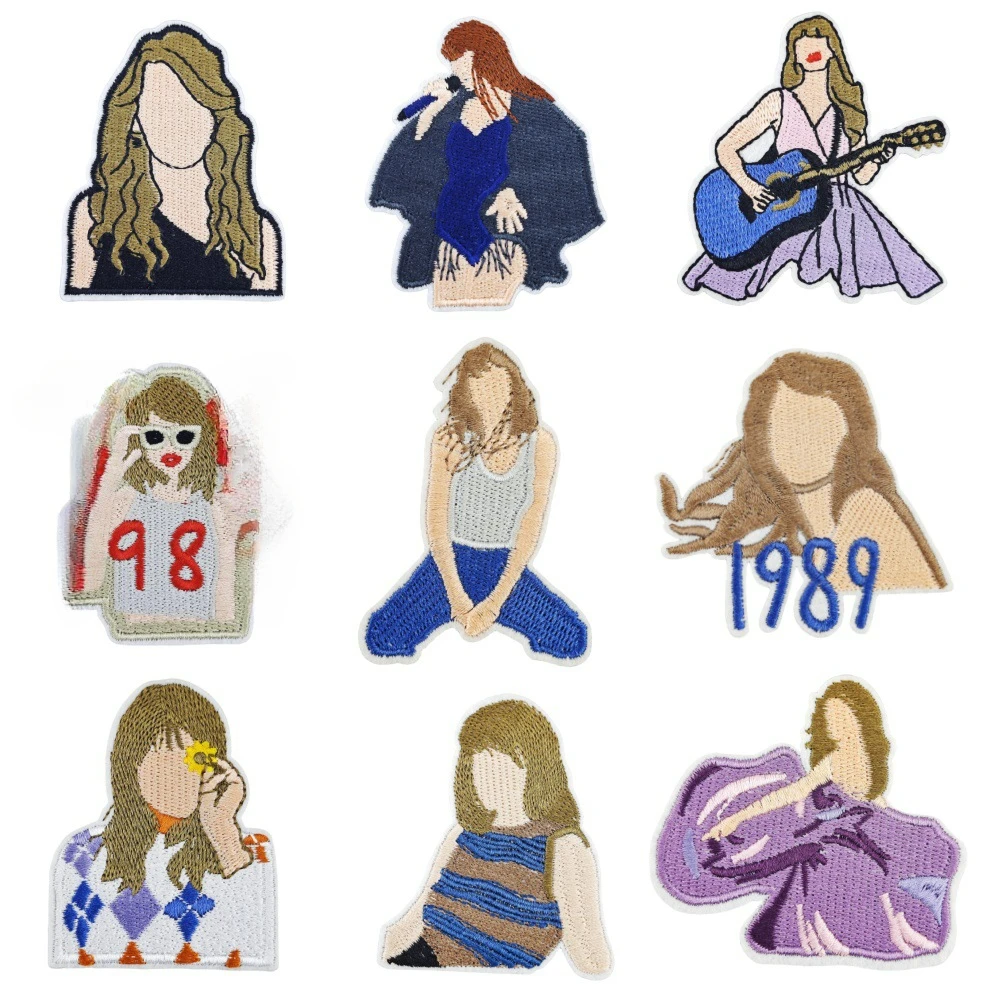 

Hot Selling DIY Embroidery Iron-on Patch Applique Signer Girl Decorative Patches for Clothing Backpack Jacket Emblem Accessories