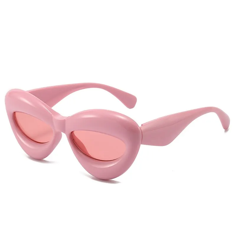 Lunettes de soleil à lèvres Sexy couleur bonbon Unique pour femmes nouvelle marque jaune bleu dégradé lunettes de soleil hommes Hip Hop nuances_voghion.com