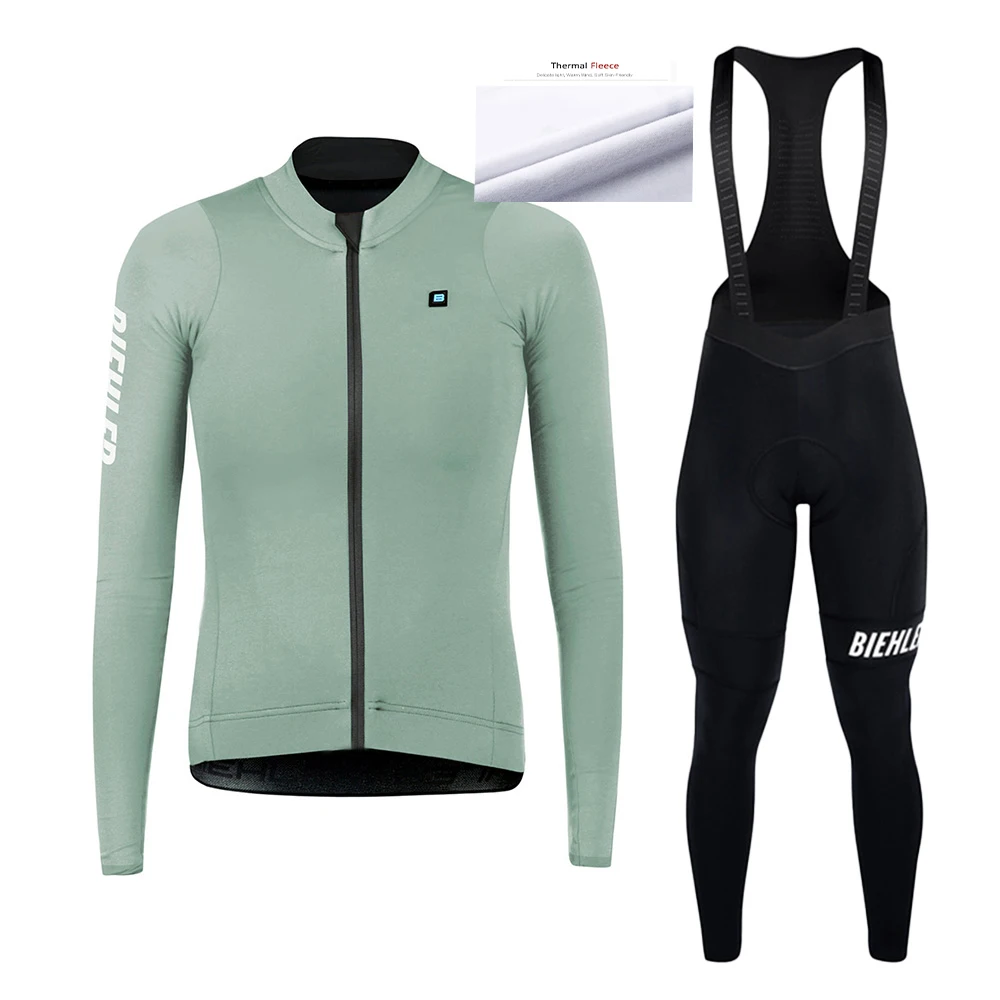 

BIEHLER Women's Winter Cycling Jersey Warm Suit Bicycle Long Sleeve Long Pants Cycling Jersey Comfortable Fleece Cycling Top