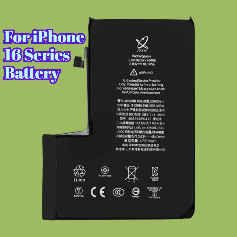 For iPhone 16 Series Battery 16 Plus Pro  Pro Max High Power Capacity Replacement Battery Kit with Tools Easy Install DIY