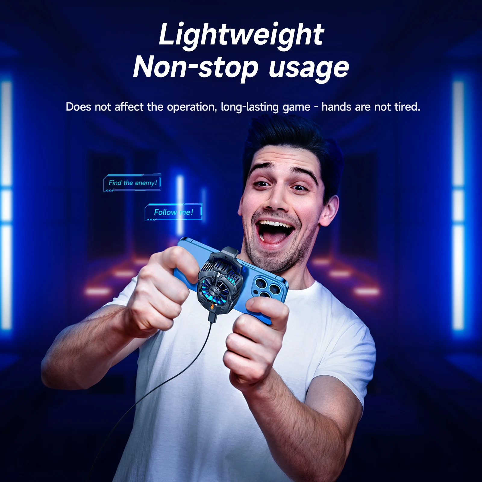 Hoco Mobile Phone Cooling Fan Radiator For iPhone 12 13 Pro Max Universal Back Clip Game Cooler Support 4.5-7 inch Smart Phones