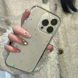 Bling Star Sequins Transparent Glitter Powder Sparkle Soft TPU Phone Case - iPhone X (Star)