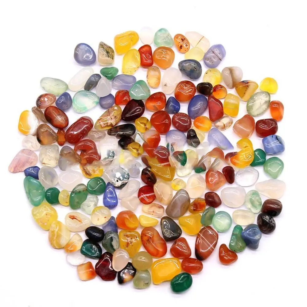 Natural Crystal Seven Colored Agate Reusable Transparent 100g Gravel Ornament Art Landscape Craft for Garden Decoration
