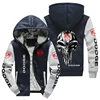 New Winter Men Fashion High Quality Dodge Logo Long Sleeve Jacket Casual Hoodies Zipper Wool Liner Fleece Sweatshirt Coat 5