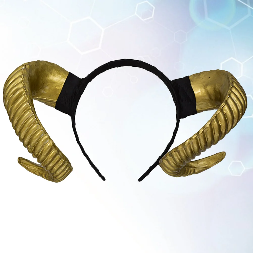 

Artificial Sheep Horn Headband Cosplay Hair Performance Hair Band Hair Accessories Golden