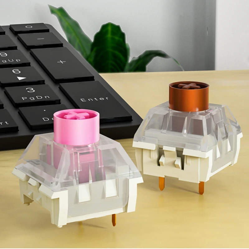 Kailh Box Interruptor de Teclado Mecânico 3pin Linear Rosa 35g Tátil Marrom 65g Rgb Smd Personalizado Pré-lubado para Gk61 Acessórios