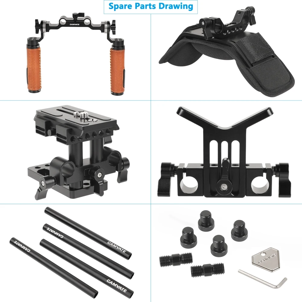 Shoulder Mount Handheld Rig With Manfrotto Quick Release Baseplate & Adjustable