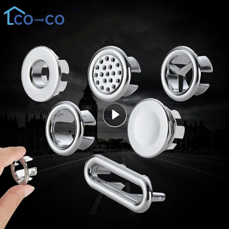 4/1Pcs Sink Hole Overflow Cover Basin Decoration Tub Drain Cover Sink Wash Basin Round Overflow Ring Plug For Kitchen Bathroom sink overflow cover bathroom sink overflow cover