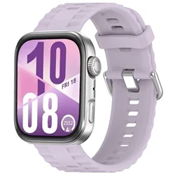 Enhanced Soft Silicone Strap for Smartwatches - Fashionable, Breathable, and Comfortable Bracelet (Official purple)