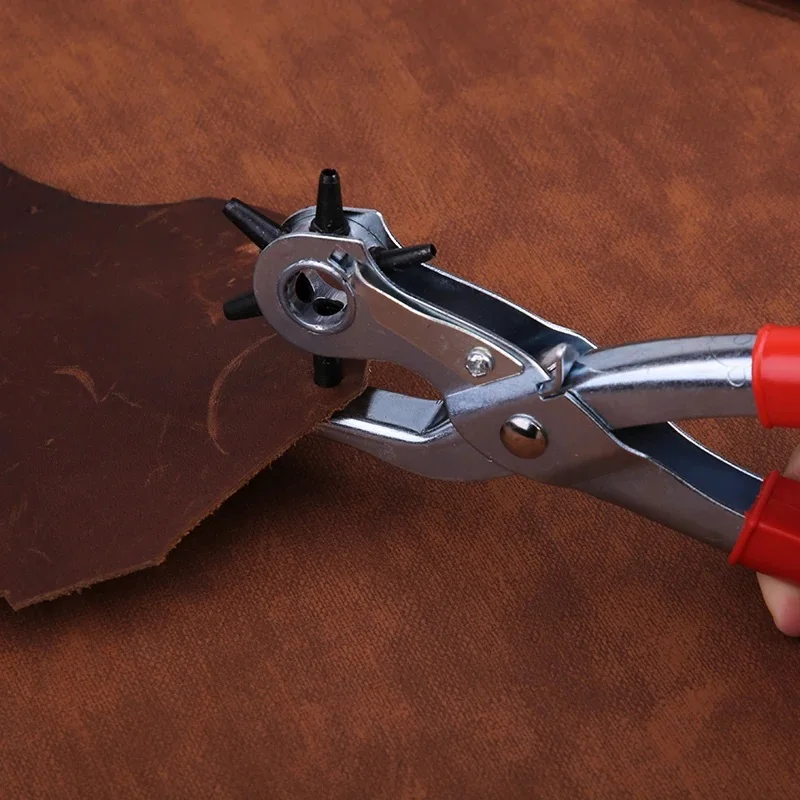 KRABALL Leather Hole Punch Tools Multifunctional Carbon Steel Belt Puncher Punching Tool Belt Hole Puncher Leather Crafts Tool