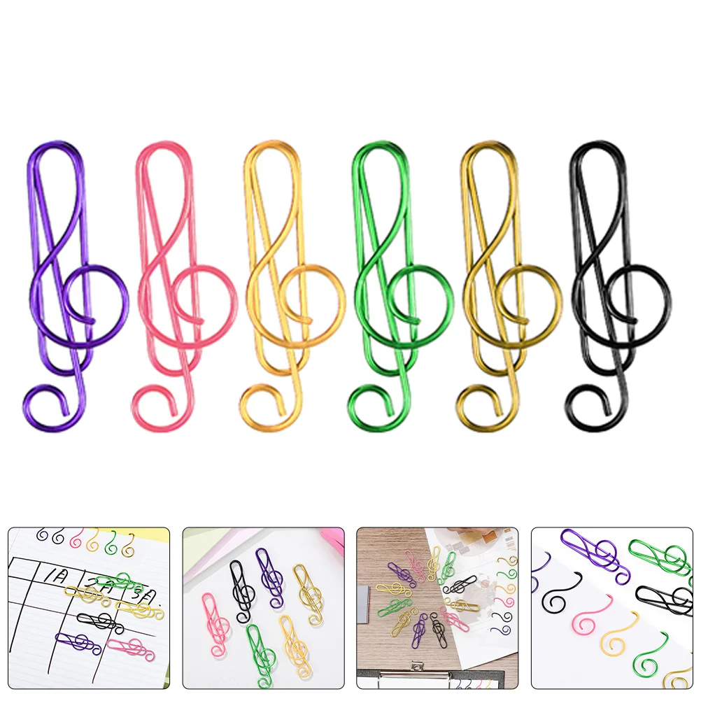 

85pcs Wear-resistant Metal Clip Colorful Music Note Shaped Paperclip Student Use Paper Clip