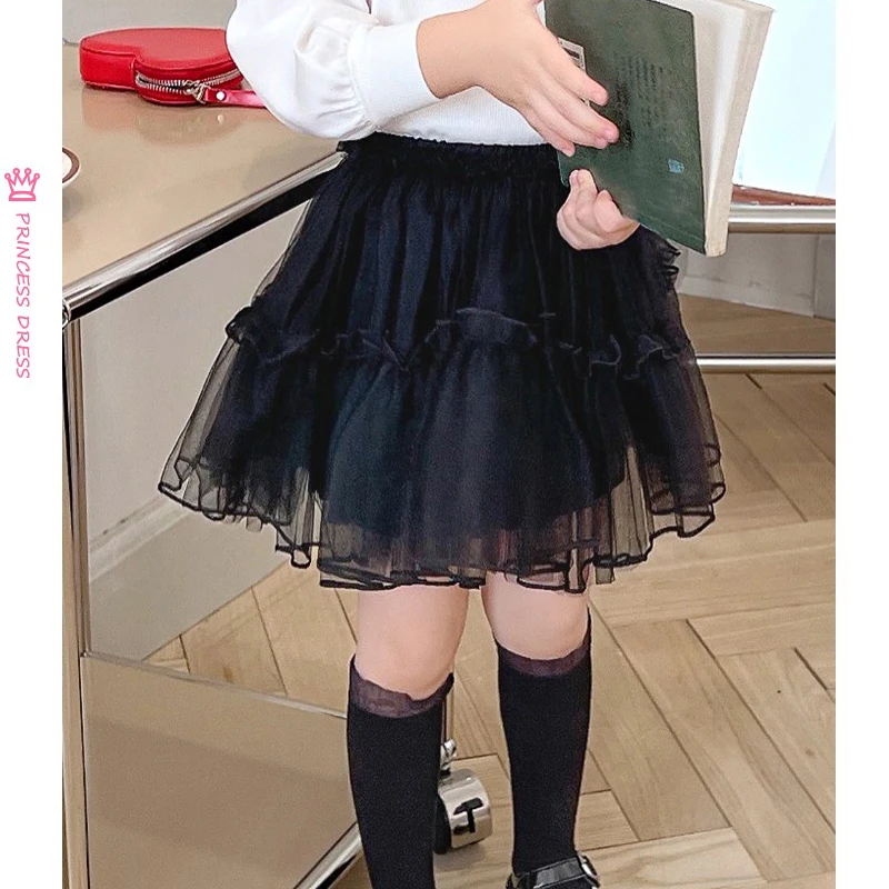 Children Skirts Girls Half Shaggy Gauze Skirt Summer Dance 1-7 Years Old