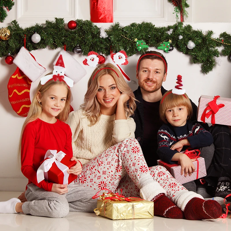 Christmas Headband Kids Adult Santa Claus Elk Xmax Tree Hair Accessories Photo Props Christmas Decoration 2025 New Year Gifts