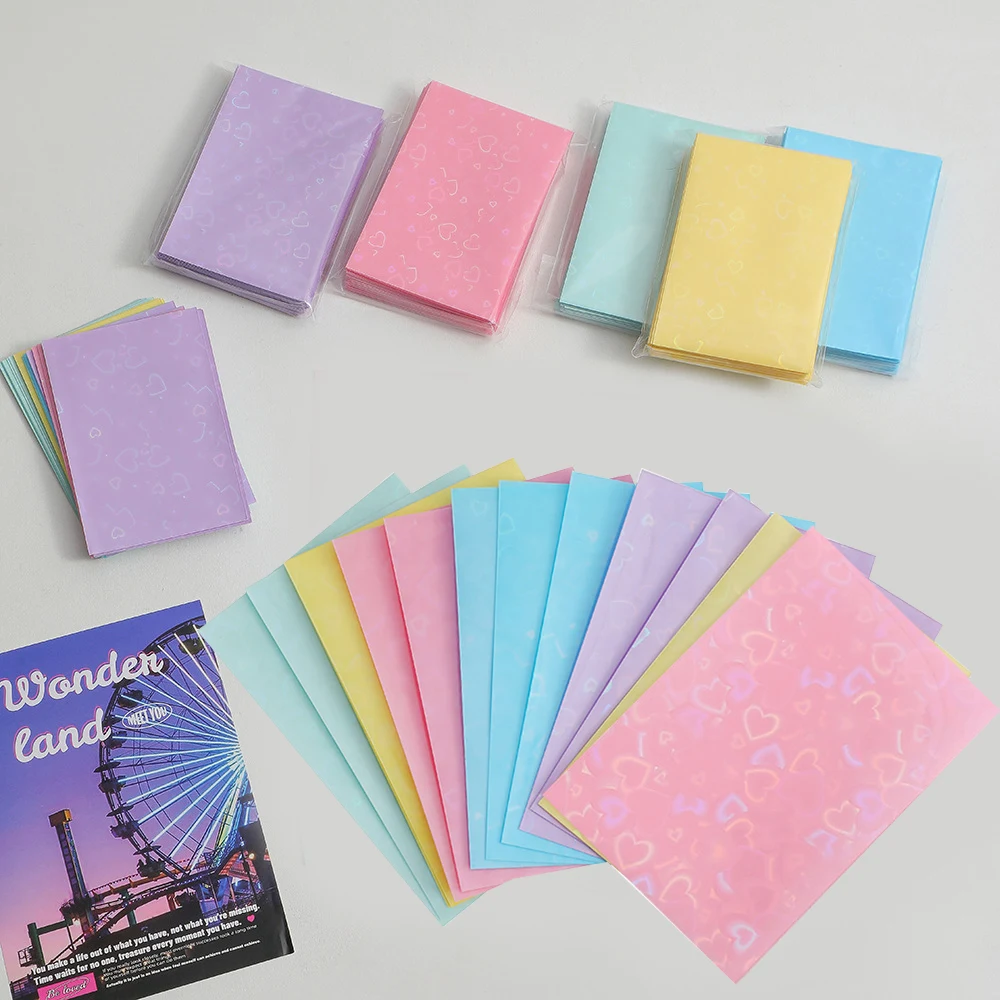 20Pcs/Pack InsCard Sleeves Glittery Love Heart InsToploader Card Photocard Sleeves Idol Photo Cards Protective Storage Case 3
