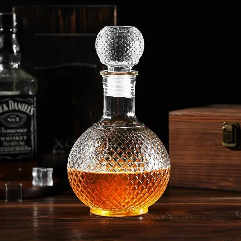Whiskey Decanter Set 50ML/250ML/500ML/1000ML Glass Liquor Decanter with Airtight Globe Stopper, Whiskey Decanter for Alcohol, Wine, Mouthwash