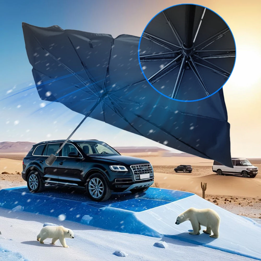 Windshield Sun Shade Umbrella Foldable Keeps Vehicle Cool Windshield UV Ray Reflector Sun Visor Blocks UV Rays Block