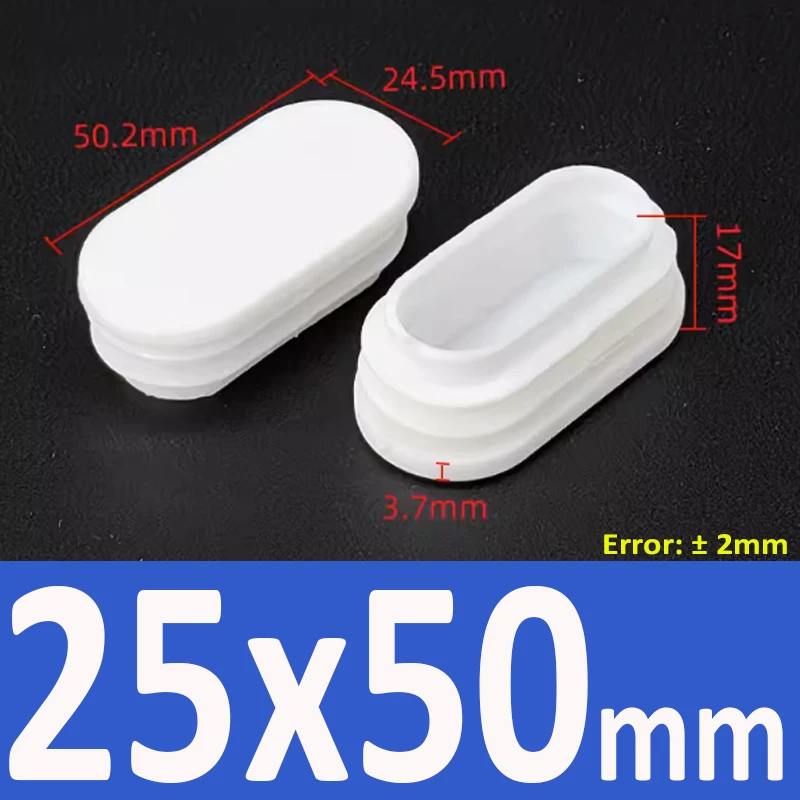 thumbnail image 1 of Tapones de extremo de tubos ovalados y oblongos Tapones de obturación negros/blancos Insertos de tubería Pies de mesa Tapón antipolvo de plástico para sillas Accesorios para muebles, 1 of 5