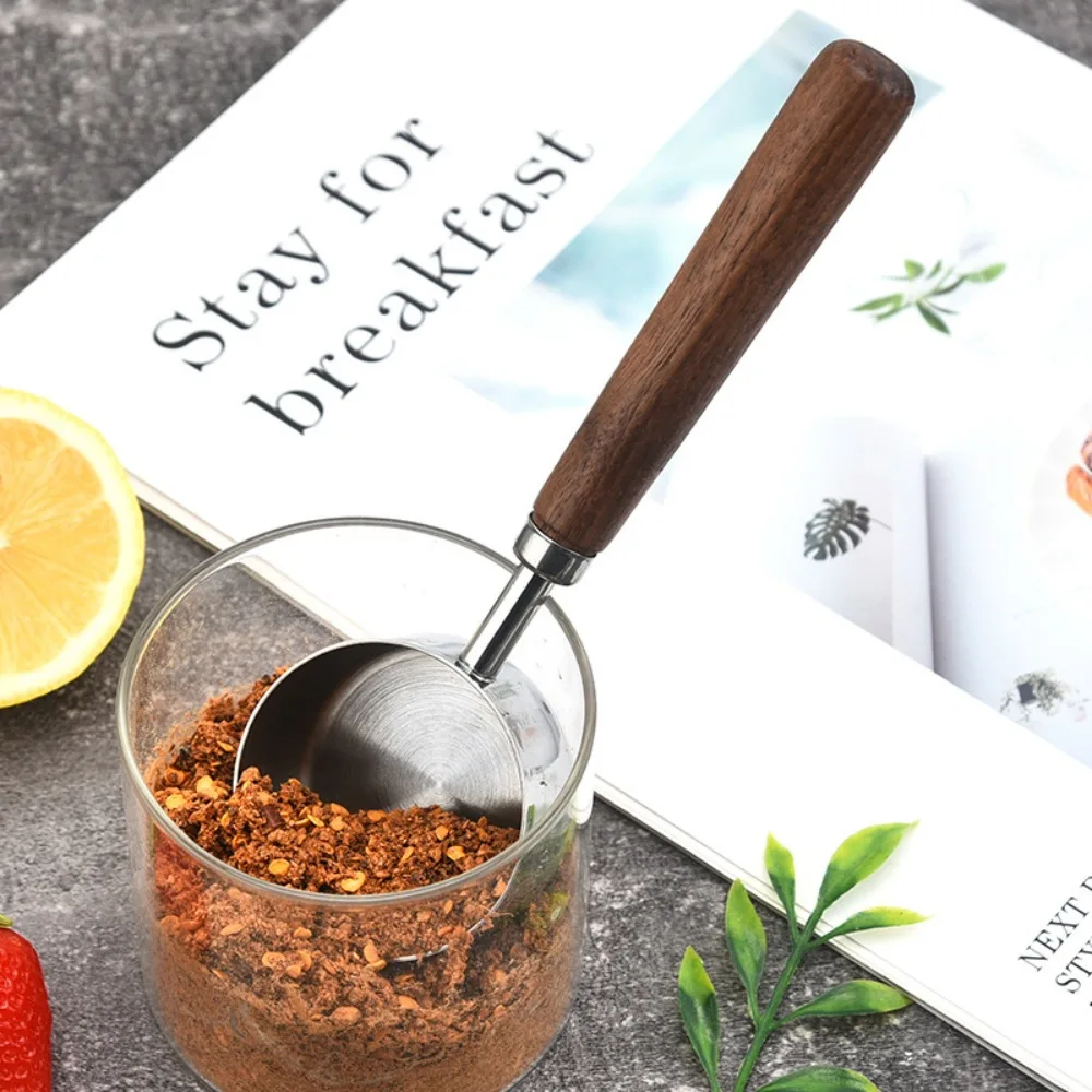 Mini Frying Pan Wooden Handle Milk Pan with Scale 304 Stainless Steel Small Sauce Deepen Spout Oil Pot Butter Melting