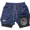 2024Anime Baki 2-in-1 Gym Performance Short Mens Athletic Compression Shorts Quick Dry Stretch Workout Fitness Running Sportwear 5