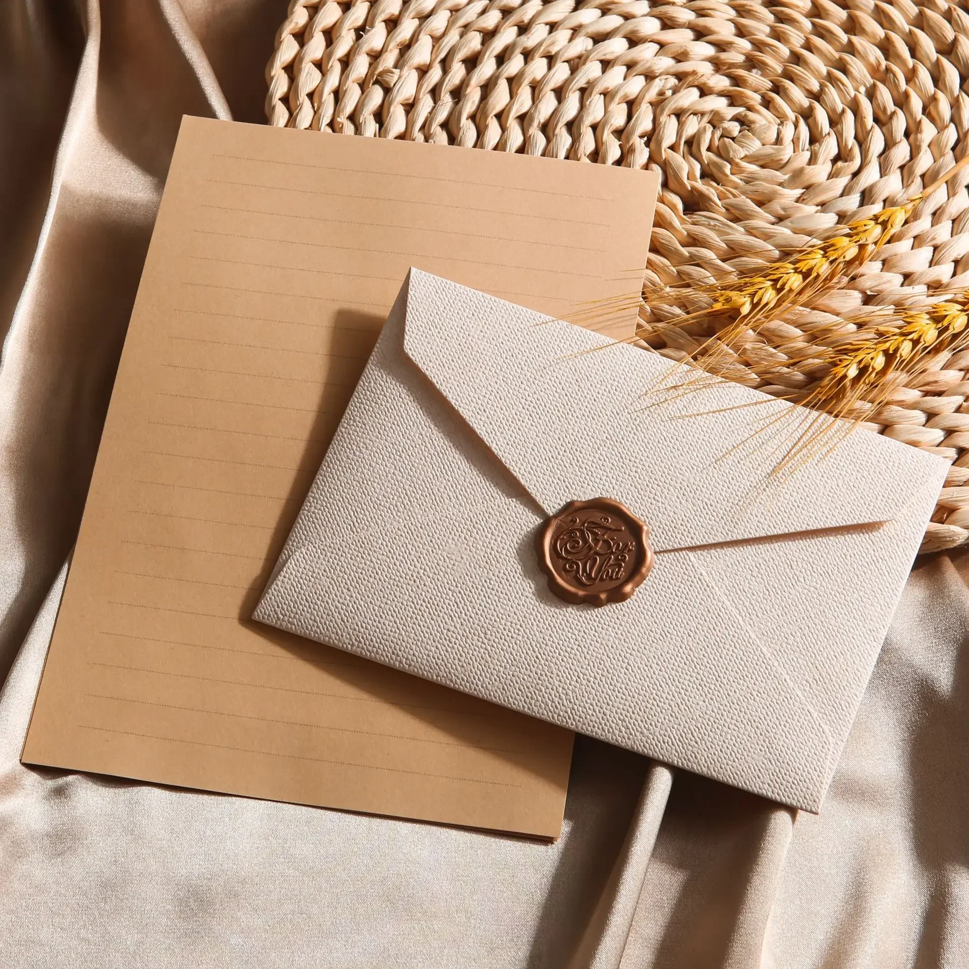 Blank Envelope Invitations Postcards Giftbox Message 250g 16.2x11.4cm Texture Wedding Business Letters Storage Bag 20pcs