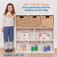 Streamline 8-Compartment Storage Cabinet, 36in, Classroom Furniture, White Wash 1