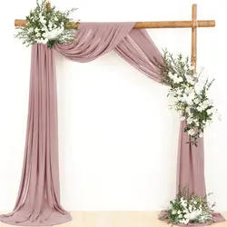 Elegant Dark Green Chiffon Wedding Arch Draping Fabric for Ceremony Reception Backdrop and Party Decor (Dusty Rose)