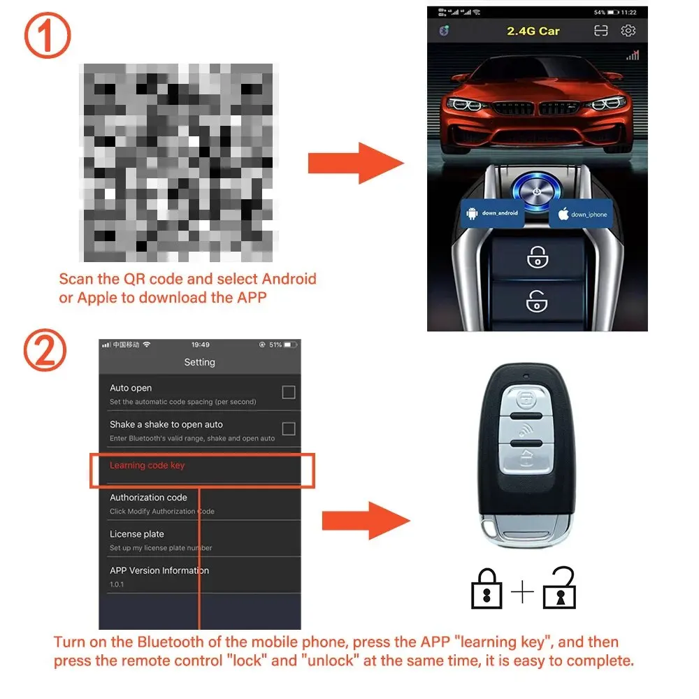 Remote Starter Car Alarm with Autostart Smart System Universal Start Stop Ignition Button for Car Central Lock Auto Acessories