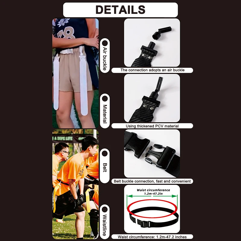 1PC Sports Waist Flag American Rugby Waist Flag Adjustable Competition Training PVC Adult And Child Equipment