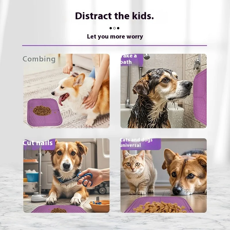 Pet Dog Slow Food Bowl Pet Silicone Dog Licking Pad Cat Licking Plate Puzzle Leakage Hidden Food Cat Yogurt Meal Pad 4