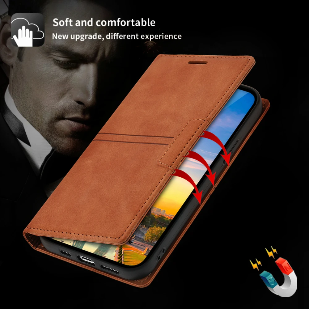 Luxurious Leather Flip Wallet Phone Case