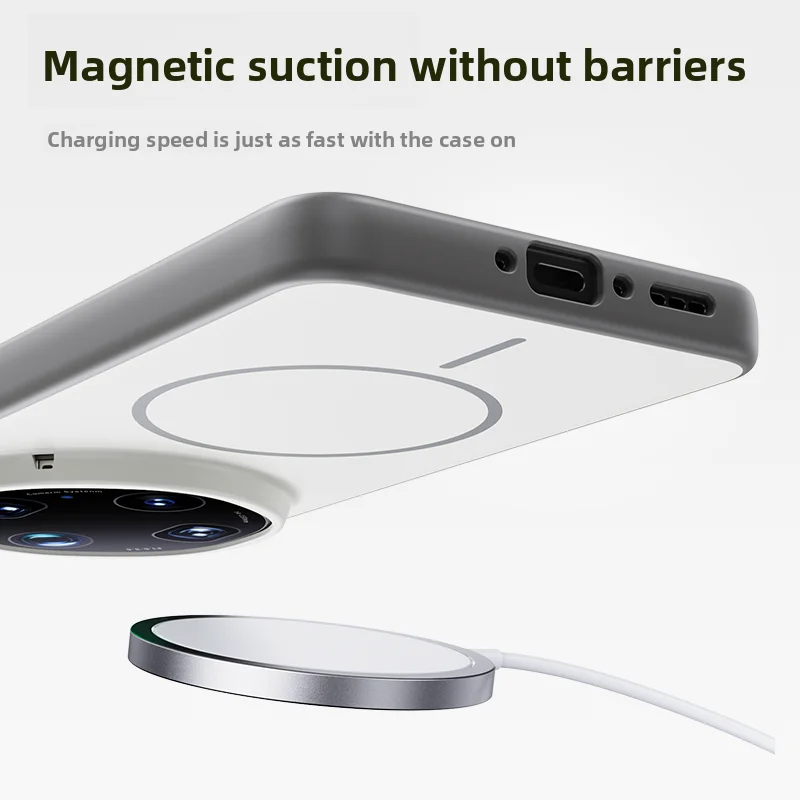 Ultra Thin Magnetic Ring Case with Full Cover and Skin-Friendly Design, Compatible with Wireless Charging