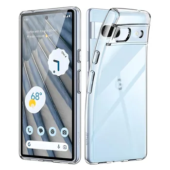 Simple Slim Soft TPU Clear Camera Protection Cover On For Google Pixel 8A 7A Pixel8A Phone Cases