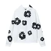 DENIM TEARS Fashion New Men's Women's Same Kapok Foam Printing Loose Velvet Hooded Sweater Trousers Set 6