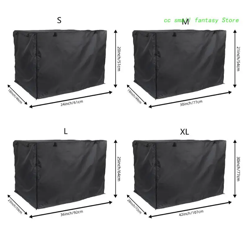 

42/36/30/24 inch Dog Crates Cover Durable Oxford-Cloth Double Door Pet Kennels Covers Universal Fit for Wire Dog Crates