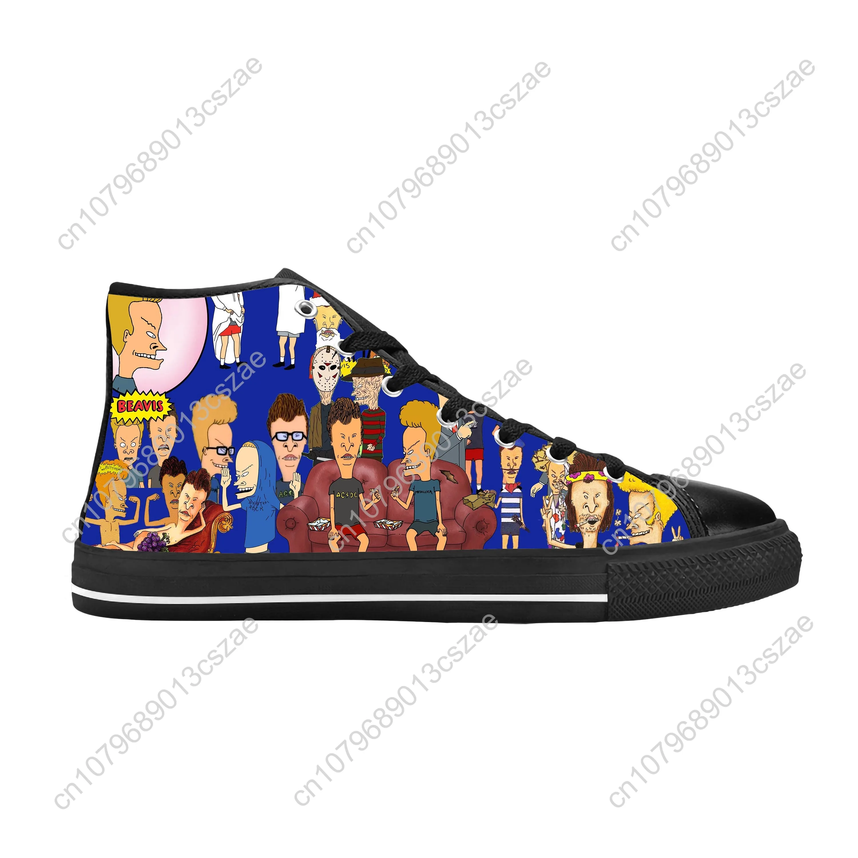 Hot Butthead Butt Head Rock N Roll Cartoon Beavis Casual Cloth Shoes High Top Comfortable Breathable 3D Print Men Women Sneakers
