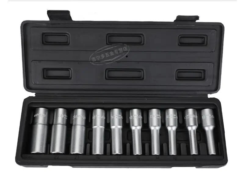 

10pcs 12.5mm 1/2" dr. E-SOCKET wrench kit E8 E10 E11 E12 E14 E16 E18 E20 E22 E24 chromium molybdenum steel car service tool