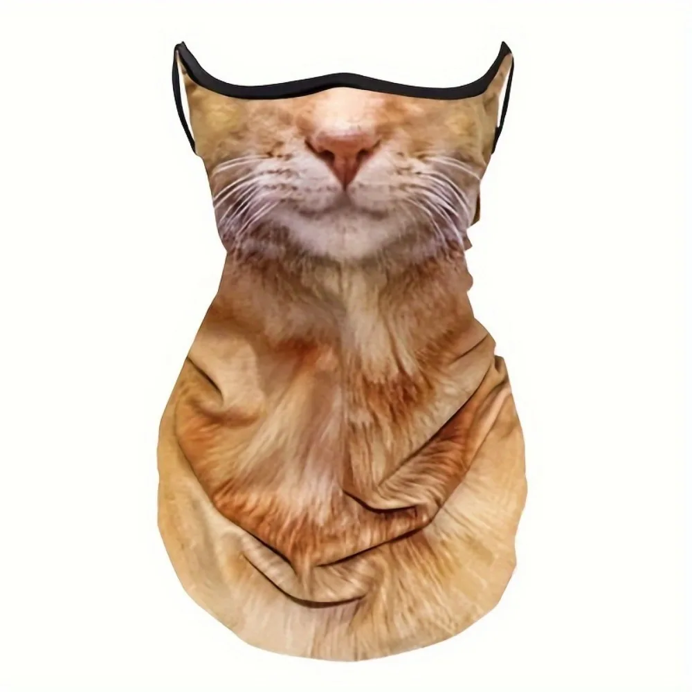 3D 동물 고양이 디자인 여름용 풀페이스 넥 프로텍터 선쉴드 통기성 빠른 건조 폴리에스터 헬멧 라이너 야외 사이클링용