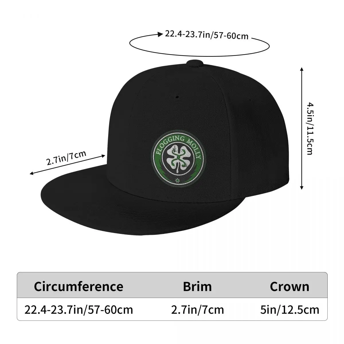 De Flogging Molly Logo Ierse Keltische Vaderdag Baseball Caps Snapback Cap Hot Deals Hot Selling Leuke