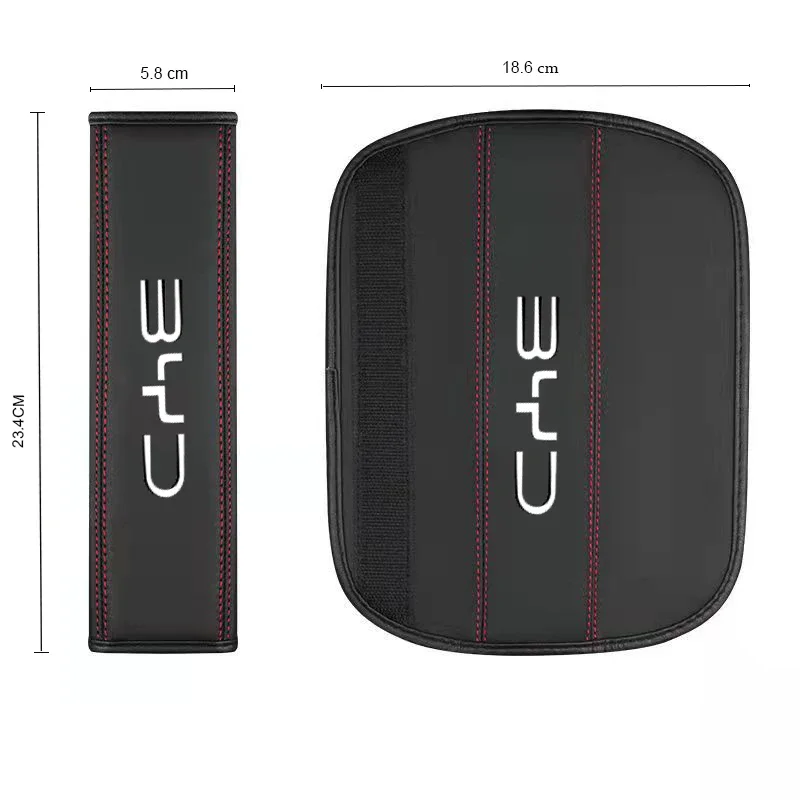 Cowhide Car Interior Seat Belt Protector Cover 1pc for BYD Atto3 Han EV Dolphin Song Qin Tang