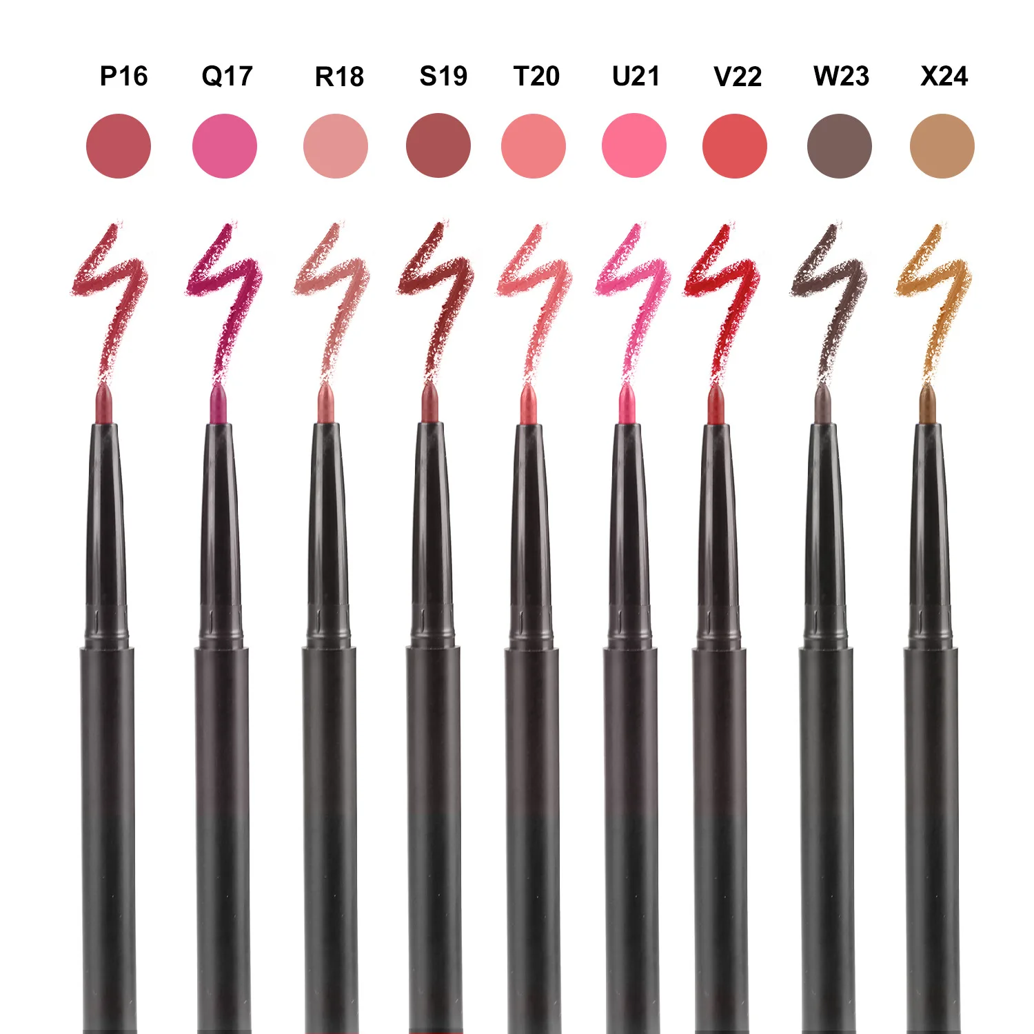 No Matte Lip Liner Lipstick Pen Long Lasting Non-stick Cup Waterproof Smooth Soft Velvet Lipliner Pencil