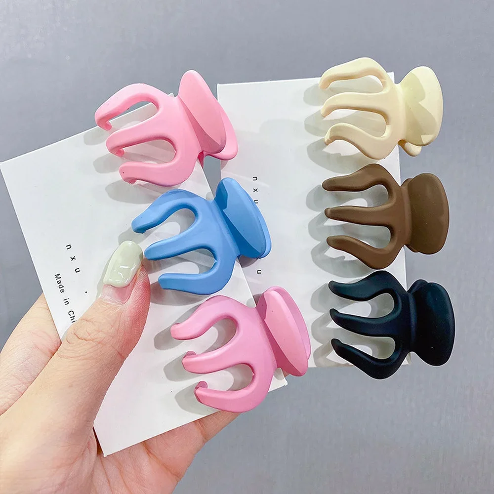 

5Pcs/set Mini Hair Claw Clips for Women Girls Hair Claw Headdress ABS Plastic Crab Colorful Clip Hair Accessories Fashion Korean