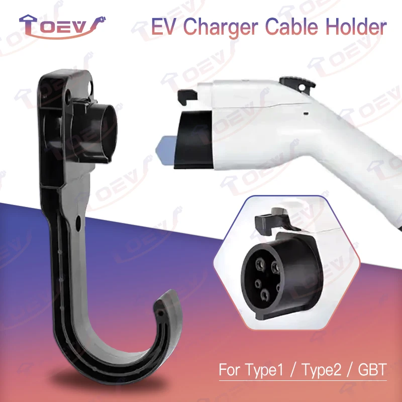 New EV Charger Cable Holder EV Charger Wallbox with Hook Holder for Type 2 J1772 GBT Standard Electric Vehicle Accessories