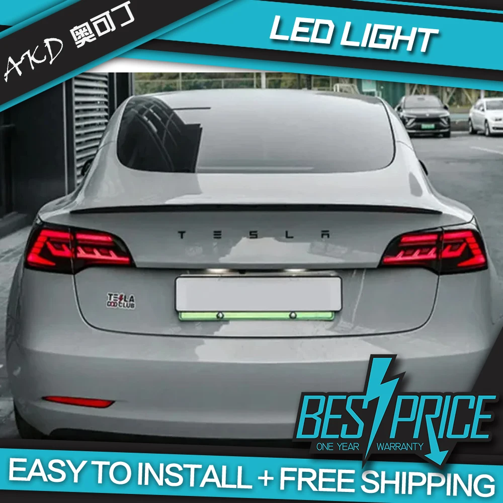 

AKD Taillights for Tesla Model 3 Tail Lights Model Y LED Tail Light Dynamic Signal DRL Brake Brake Reverse Rear Reverse Brake