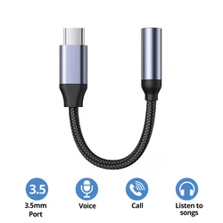 USB Type C to 3.5mm Earphone Jack Digital Audio Adapter Converter (TC Call and Music)