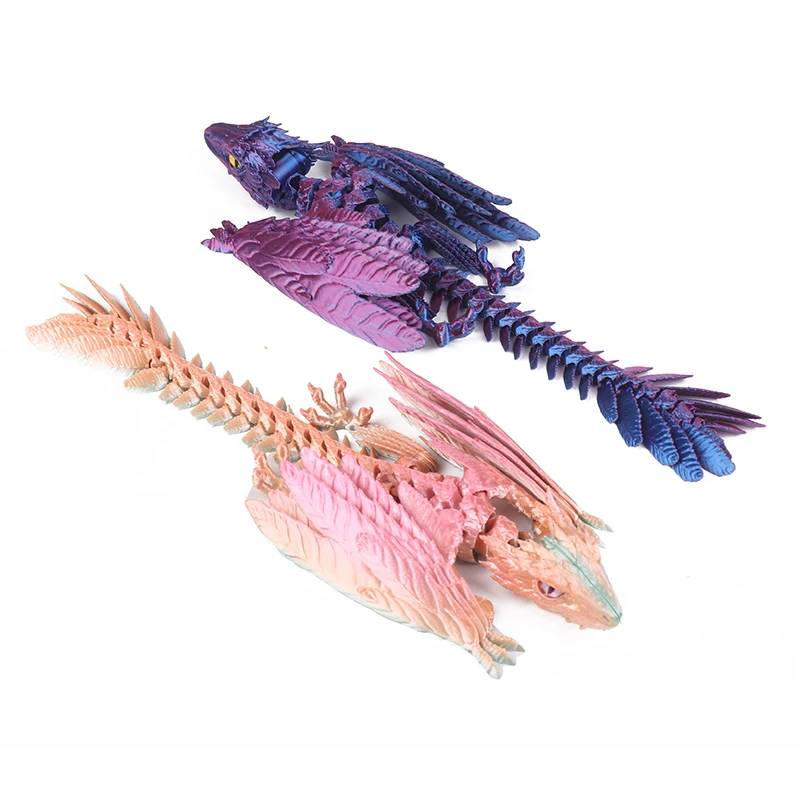 3D 프린팅 드래곤 Archaeopteryx 시뮬레이션 모델 장난감 장식품, 전체 관절 깃털, 이동 및 개방 가능