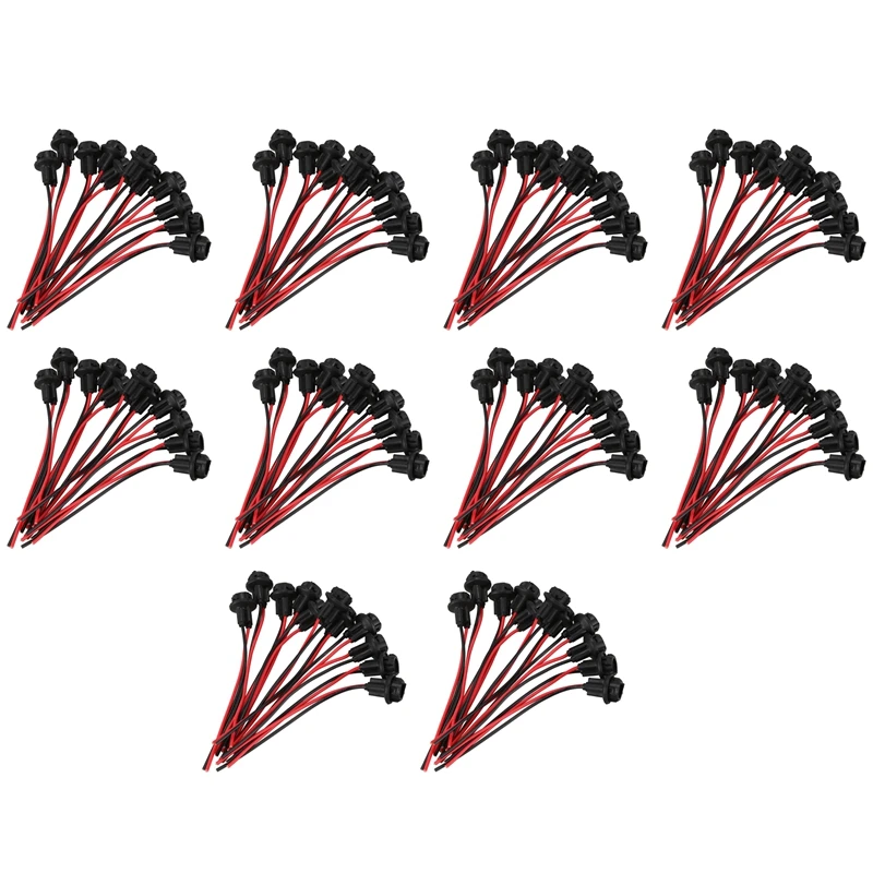 

100X T10 W5W 168 194 патрон лампы гнездо под стекло патрон лампы DIY, черный